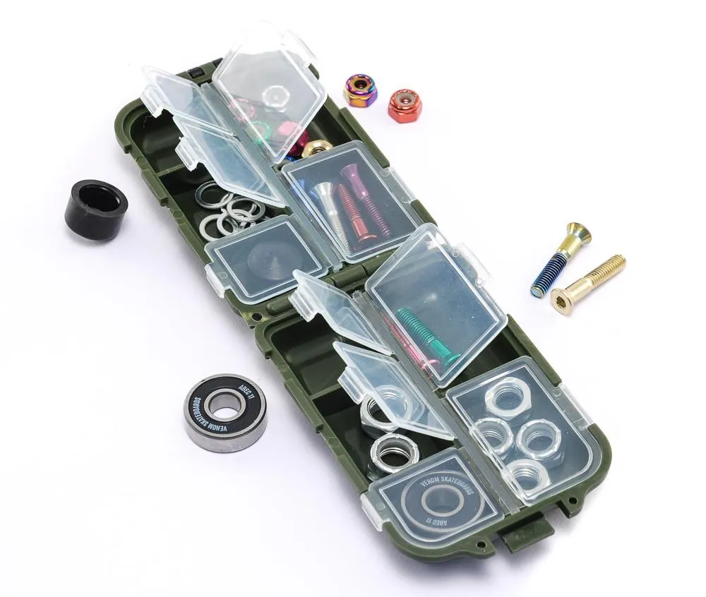 Venom Skateboards 27pc Ultimate Hardware Gift Pack inc Storage Box