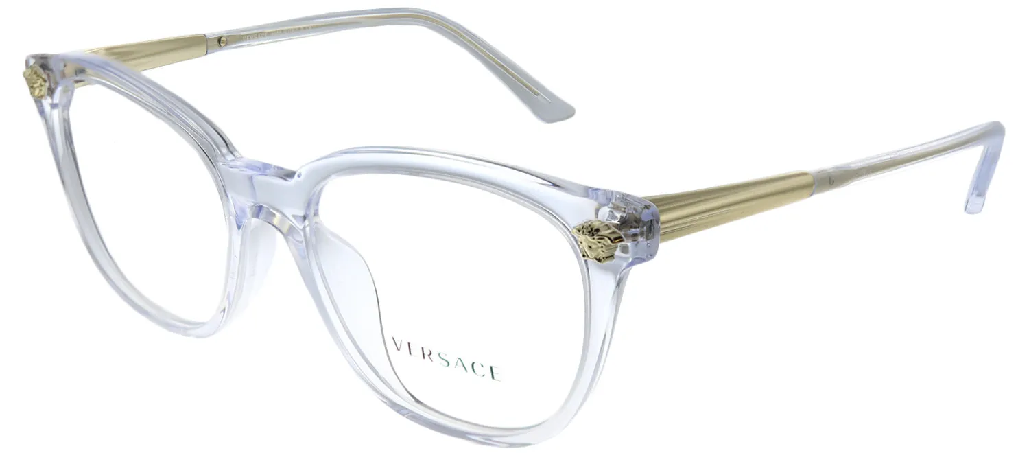 Versace VE 3242A 148 Round Plastic Clear Eyeglasses with Demo Lens