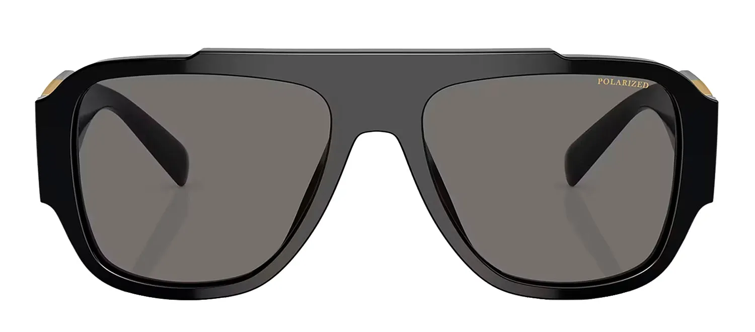 Versace VE 4436U GB1/81 Pillow Plastic Black Sunglasses with Grey Polarized Lens