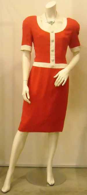 Vintage Carolina Herrera Red Dash Dress