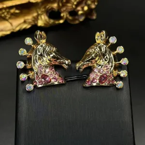 Vintage Circus Double Horse Necklace