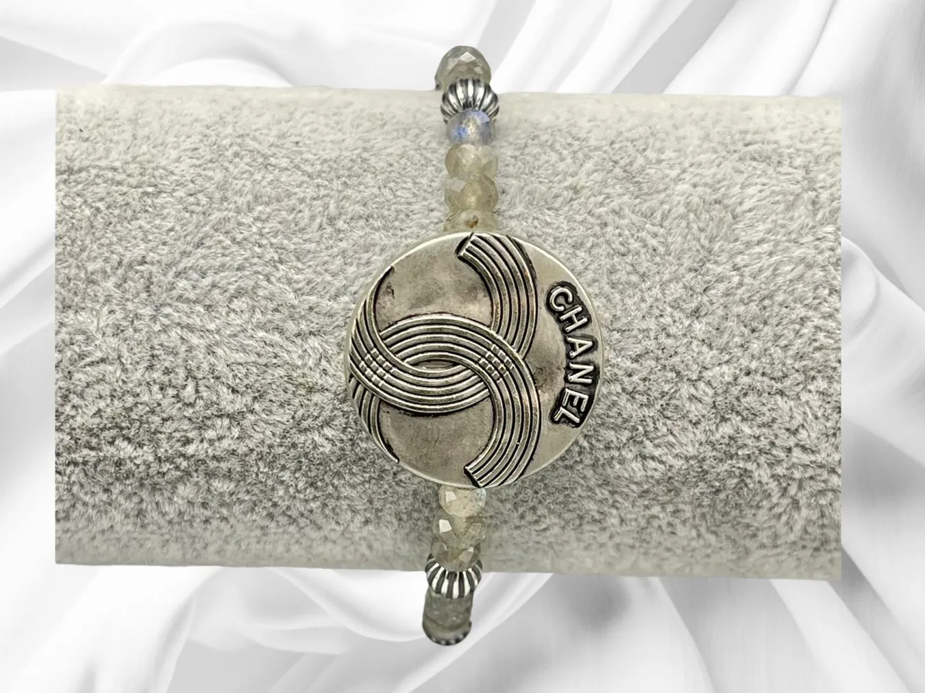 Vintage  Designer Button Gemstone Bracelet