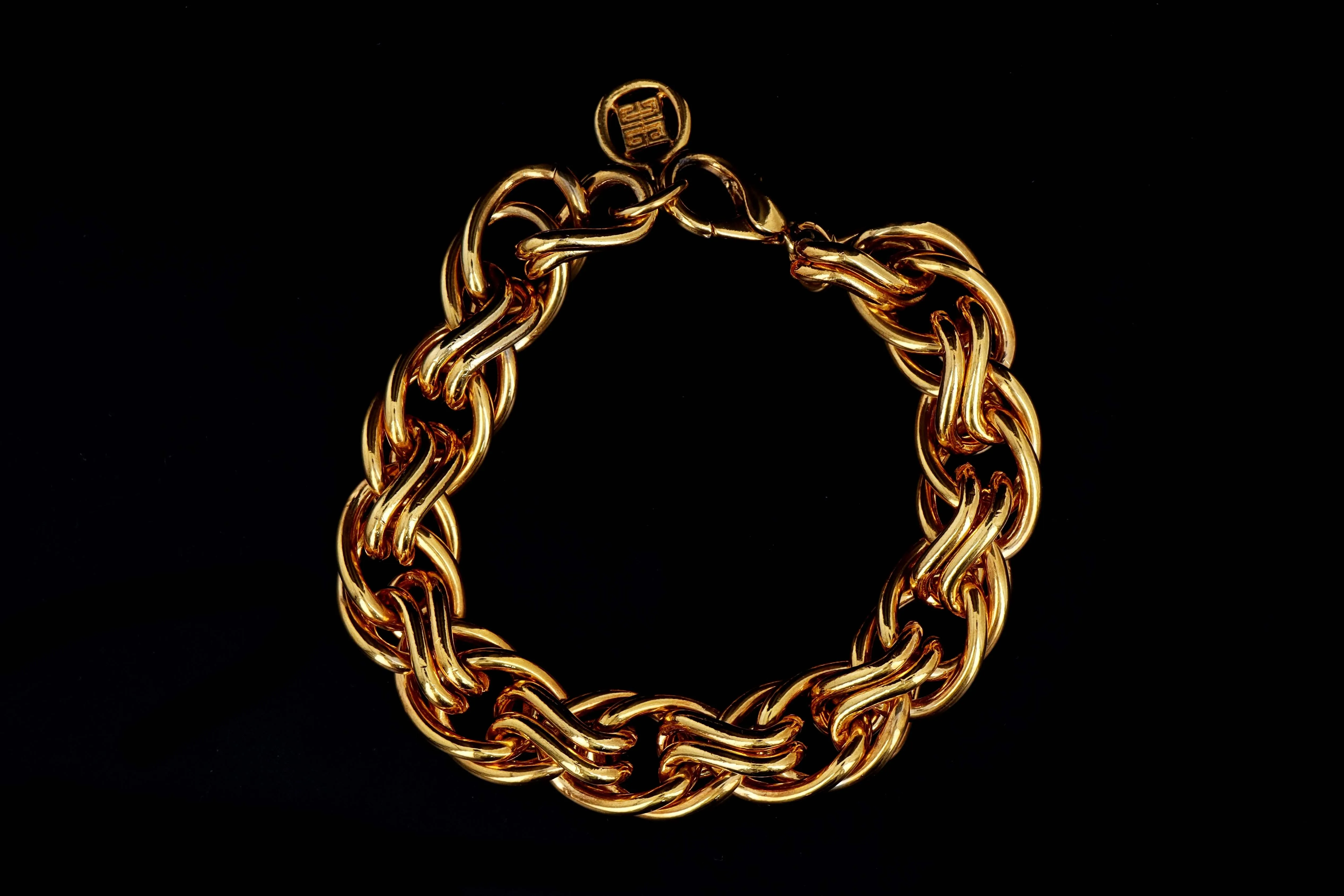 Vintage Givenchy Chunky Gold Plated Chain Bracelet