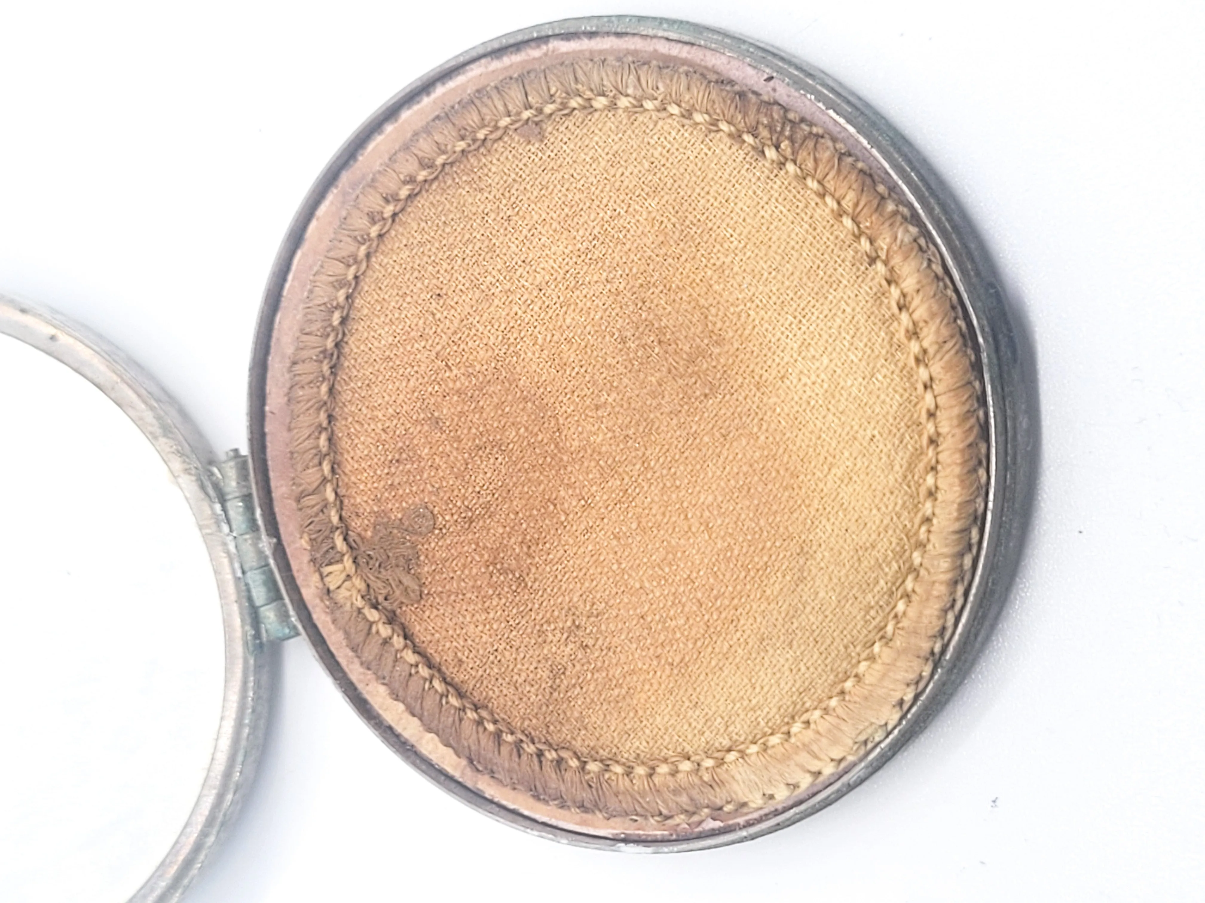 Vivaudou vintage silver toned mirror powder compact
