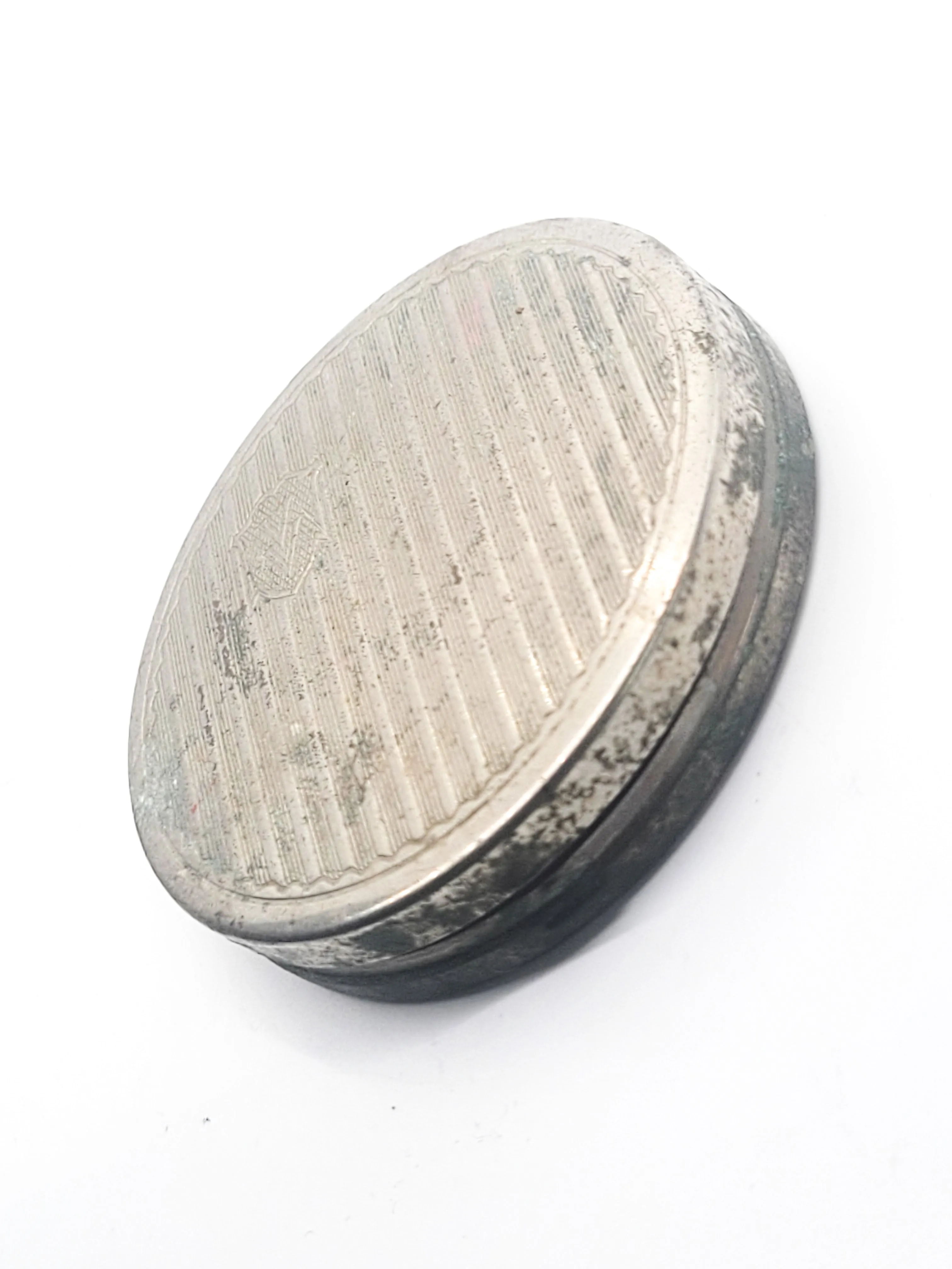 Vivaudou vintage silver toned mirror powder compact