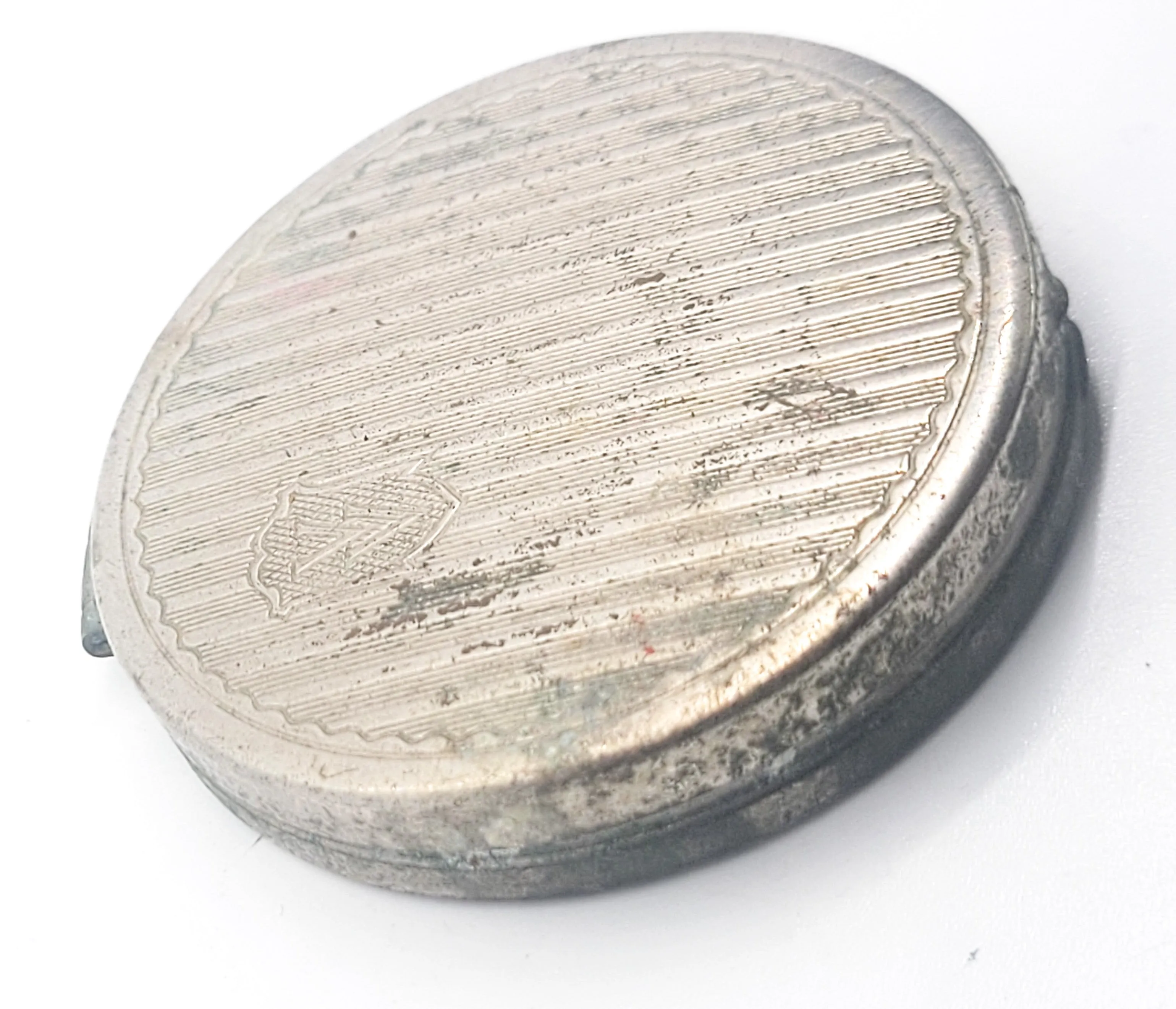 Vivaudou vintage silver toned mirror powder compact