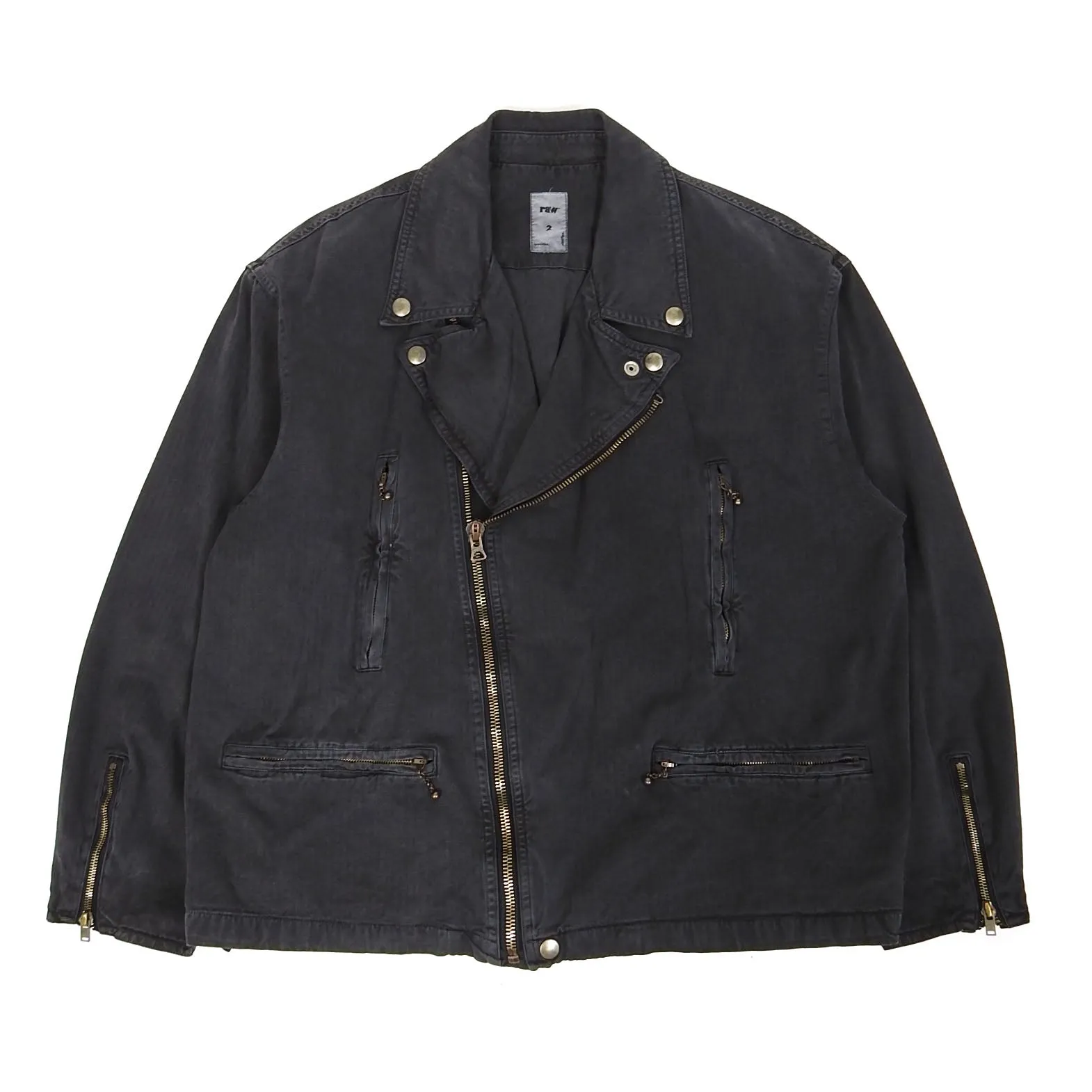 Vlndfles Overdyed Cotton Biker Jacket Size 2