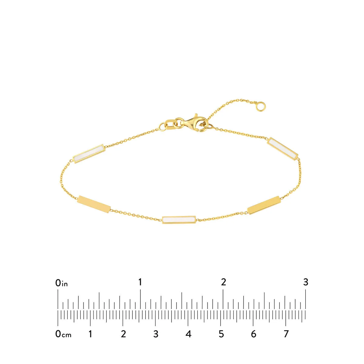 White Enamel Alternating Bar Bracelet