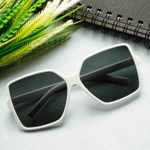 White Framed Large Sunglasses
