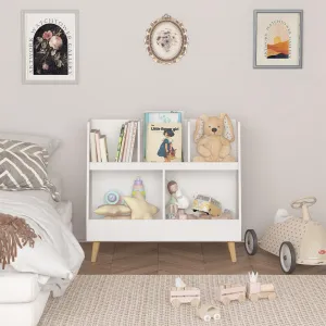 White Kids Bookshelf and Toy Organizer Modern Contemporary MDF