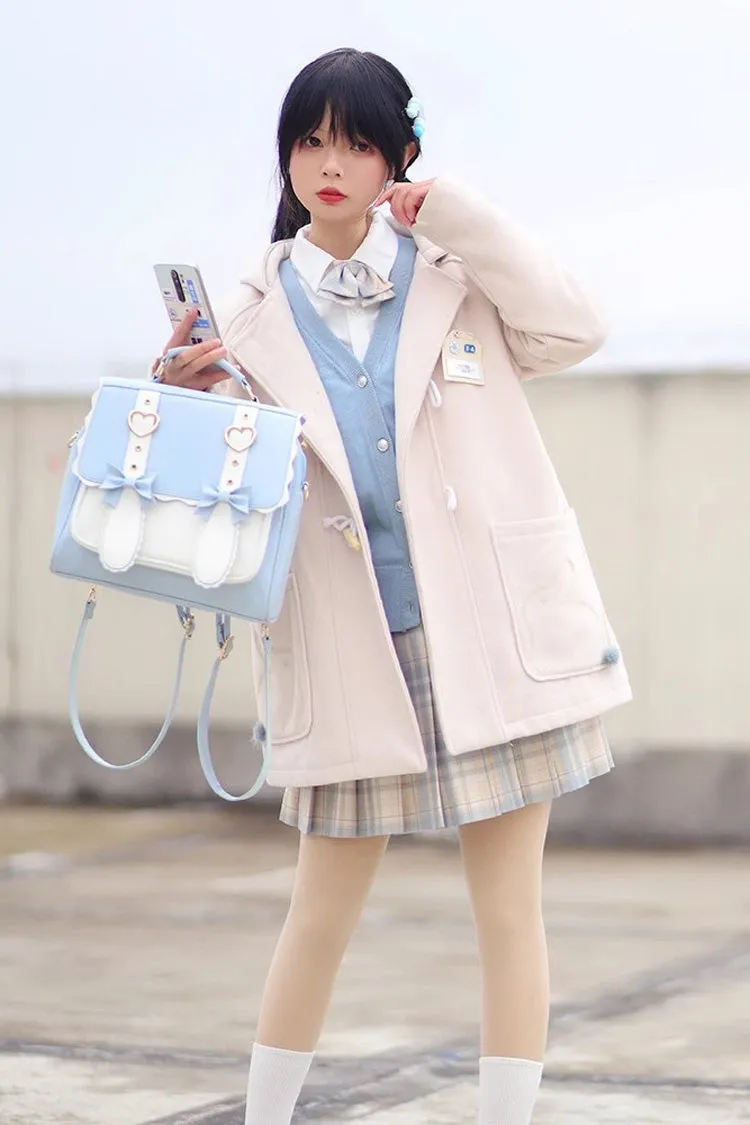 White/Blue Bunny Castle Bowknot Sweet Lolita Backpack