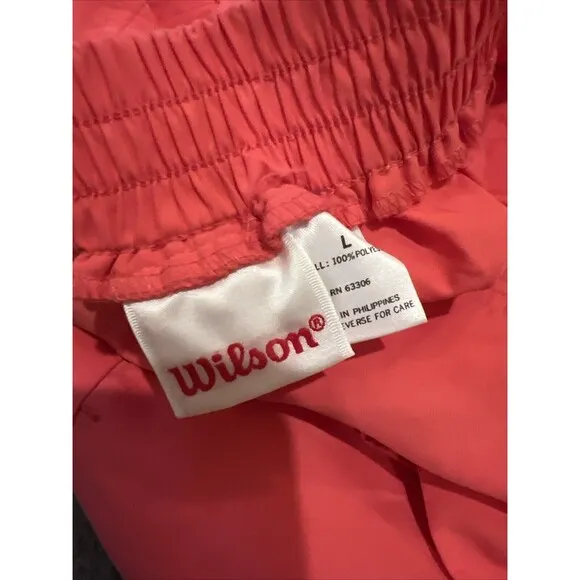 Wilson Women’s Tennis Skirt Polyester Sz Large Pockets Coral Pink Elastic Waist
