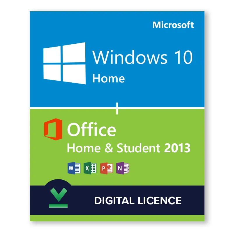 Windows 10 Home   Microsoft Office 2013 Home and Student Bundle - Digital Licences