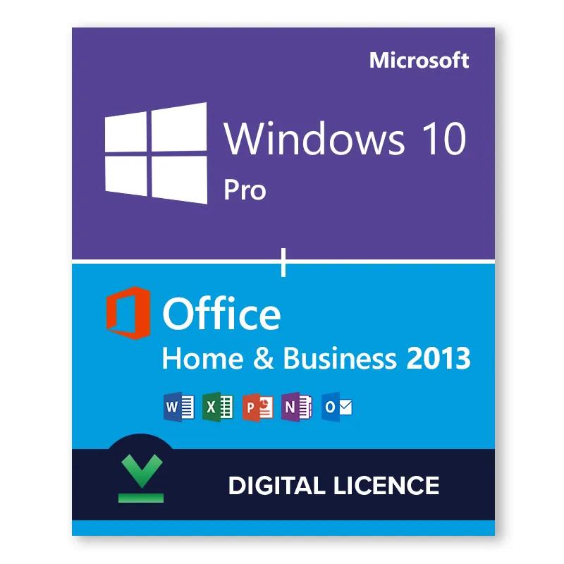 Windows 10 Pro   Microsoft Office 2013 Home and Business Bundle - Digital Licences