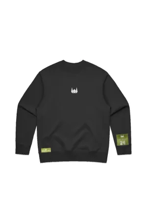 WOLFPACK UNLTD "THE ARMOR" HEAVYWEIGHT EMBROIDERED CREWNECK SWEATER | BLACK