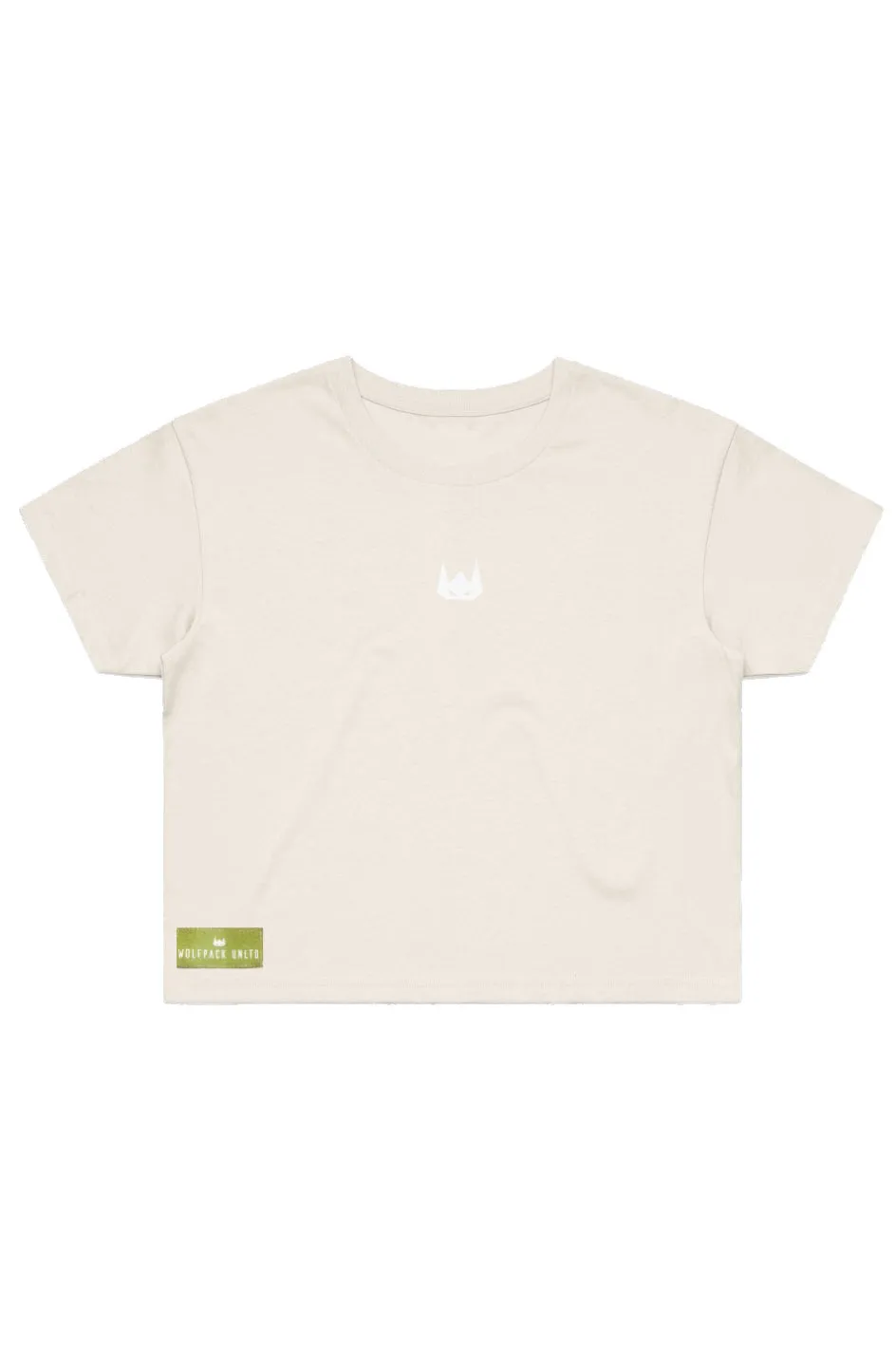 WOLFPACK UNLTD WOMEN'S "STATEMENT"  PREMIUM CROP TEE S/S | ECRU BEIGE