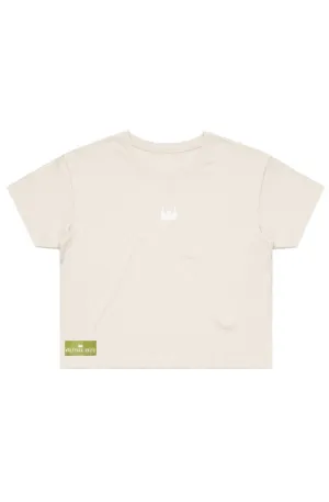 WOLFPACK UNLTD WOMEN'S "STATEMENT"  PREMIUM CROP TEE S/S | ECRU BEIGE