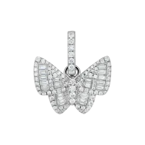 Women's Mixed Baguette Cut Butterfly Pendant