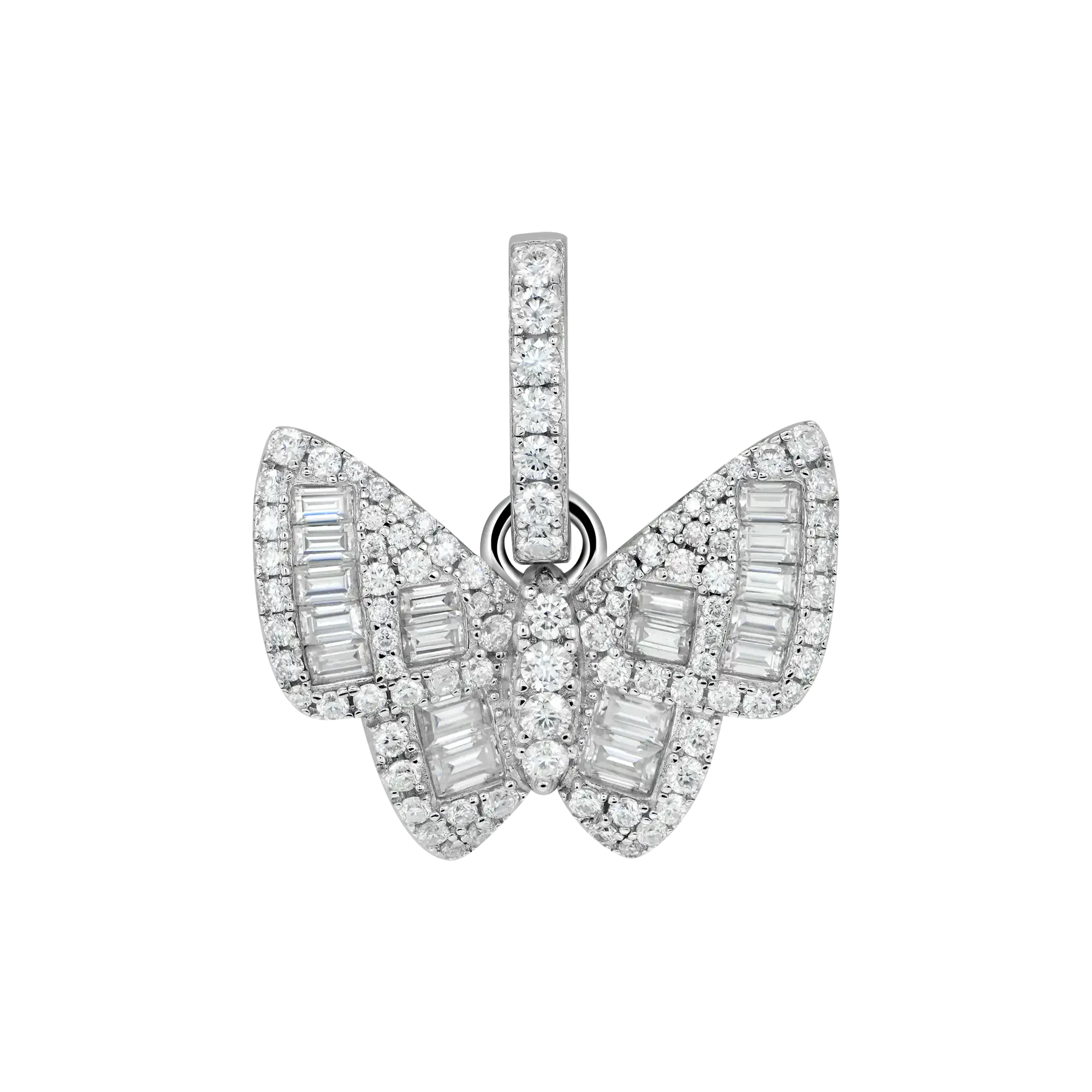 Women's Mixed Baguette Cut Butterfly Pendant