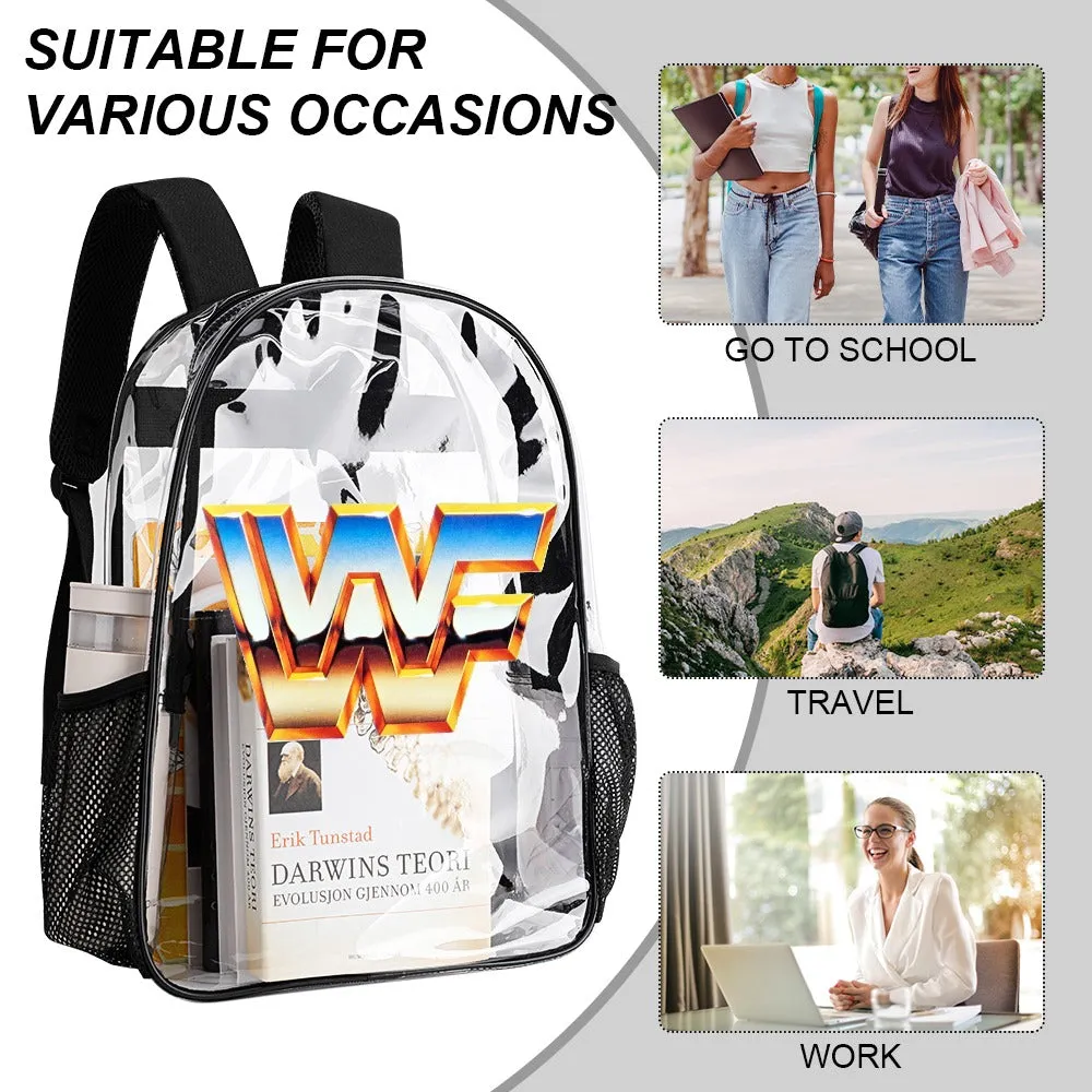 WWF World Wrestling Federation Logo Transparent Backpack 17 Inch