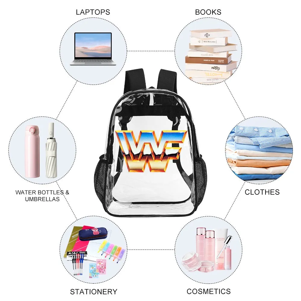 WWF World Wrestling Federation Logo Transparent Backpack 17 Inch