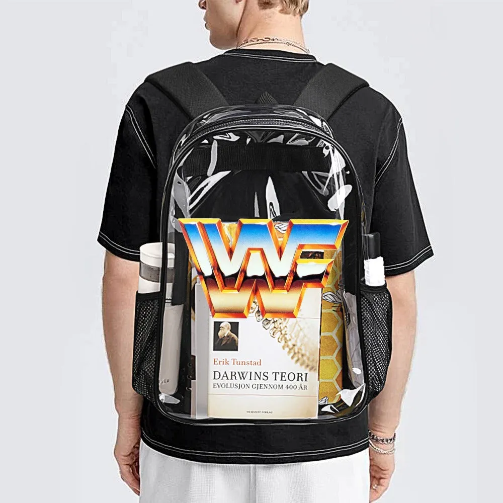 WWF World Wrestling Federation Logo Transparent Backpack 17 Inch