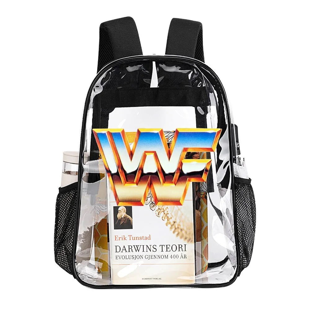 WWF World Wrestling Federation Logo Transparent Backpack 17 Inch