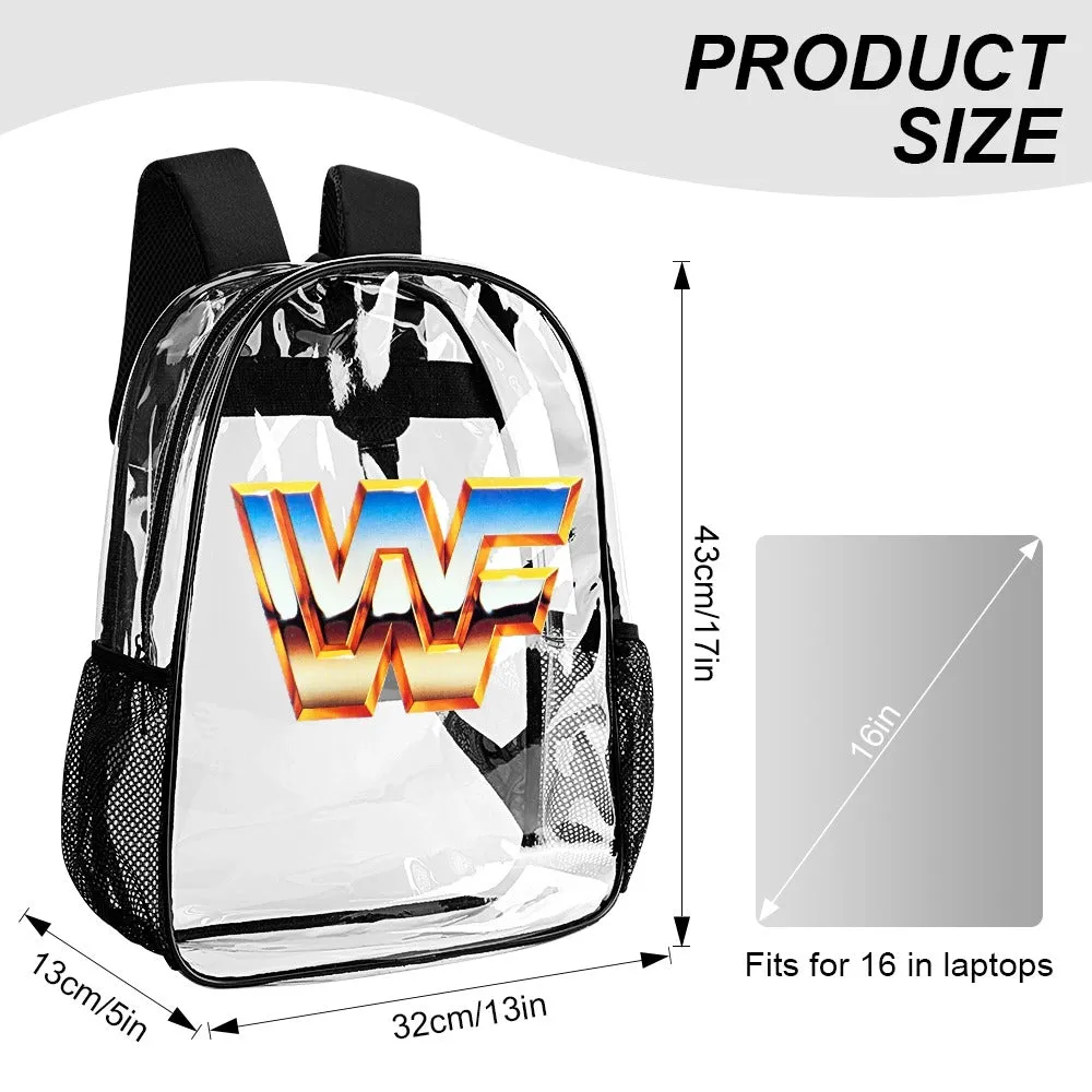 WWF World Wrestling Federation Logo Transparent Backpack 17 Inch
