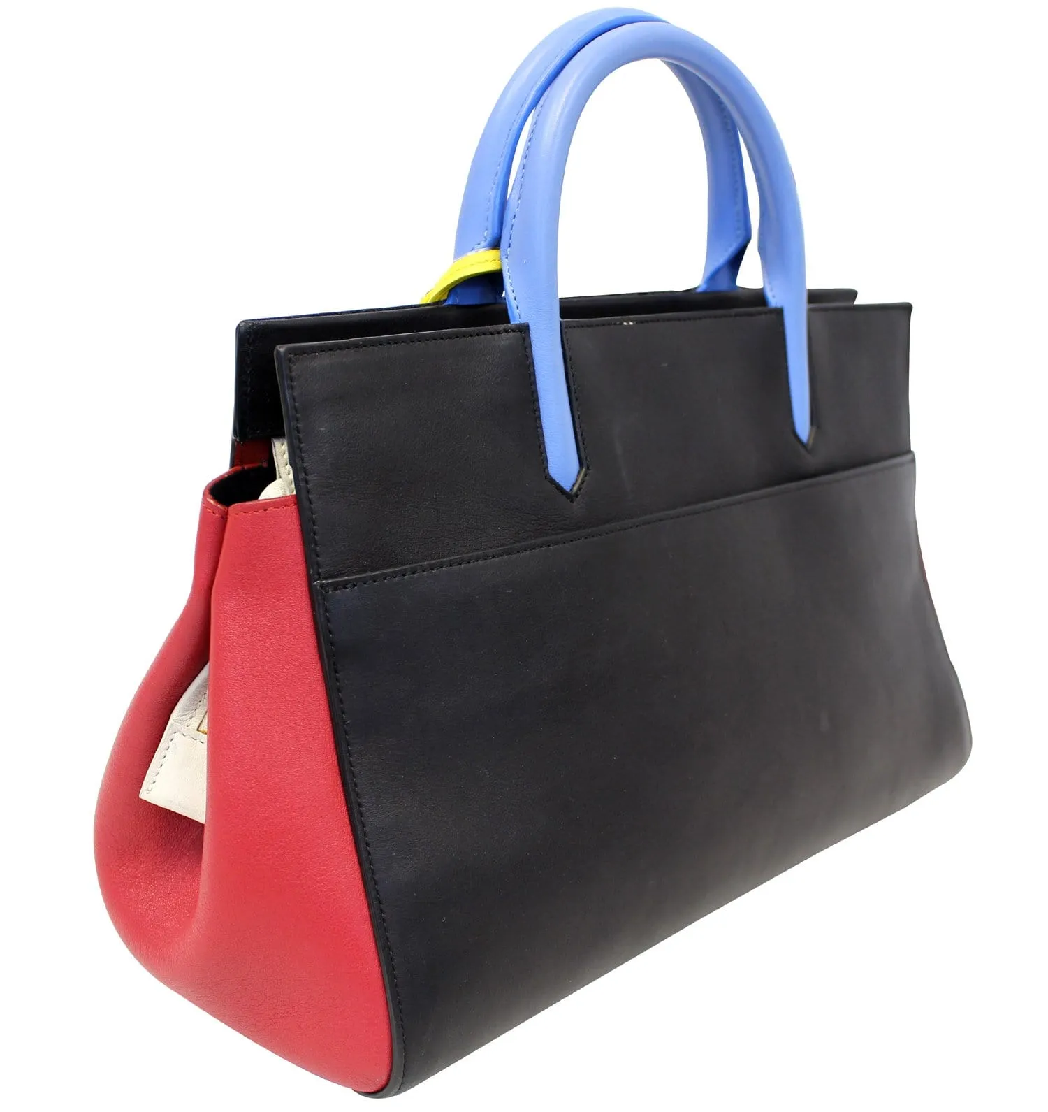YVES SAINT LAURENT Calfskin Small Cabas Rive Gauche Satchel Bag