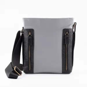 Zipper Blue Leather Briefcase